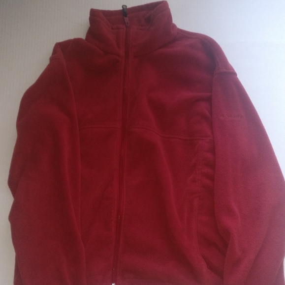 Columbia Mens Fleece Zip Up Sweater Coat Red XL - Picture 6 of 6